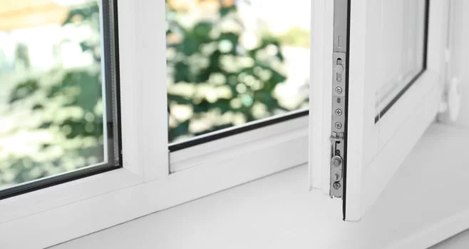 Open window in hotel room